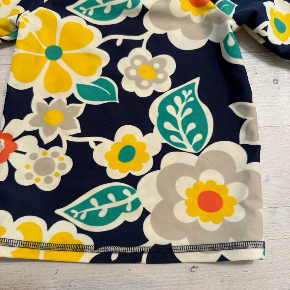 Mini Boden girls floral long sleeve‎ rash guard 1.5-2 years
